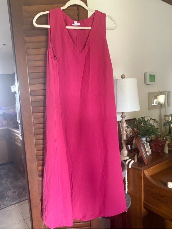 J. Jill Dresses & Skirts - J. Jill pink linen blend dress with pockets Large v-neck EUC